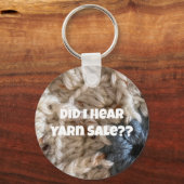 Yarn Liebe Strick Crochet Blue Beige Funny Funny Schlüsselanhänger (Vorderseite)