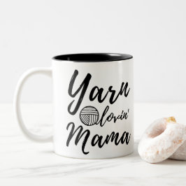 Yarn Love Mama ・ Strick Crochet Crafts Zweifarbige Tasse