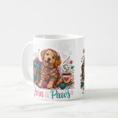 Yarn & Paws Golden Retriever Stricken & Häkeln Co Kaffeetasse (Vorderseite Links)