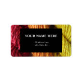 Yarn Red Orange Yellow Knitun Handspun Label Adressaufkleber (Vorne)
