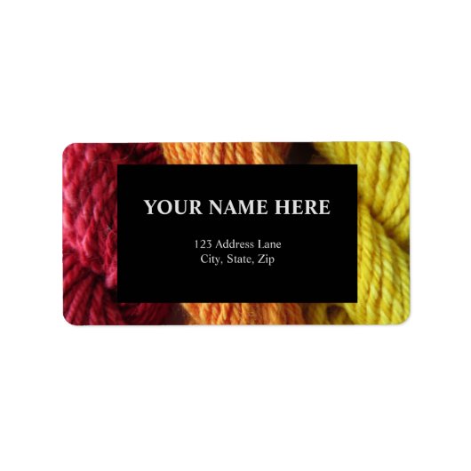 Yarn Red Orange Yellow Knitun Handspun Label Adressaufkleber (Vorne)