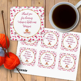 Yarn Seller Fibre Arts Dankeschön Nachricht Quadratischer Aufkleber