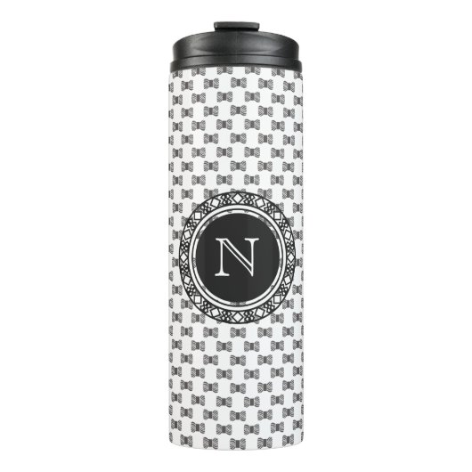 Yarn Skein Pattern mit Monogram ・ Crafts Thermosbecher (Vorderseite)