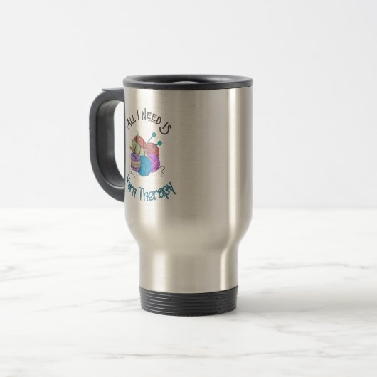 Yarn Therapy Travel Mug Reisebecher (Vorderseite Links)