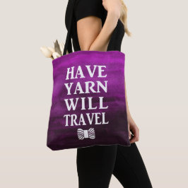 Yarn wird reisen ・ Lila Aquarelltextur Tasche