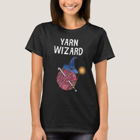 Yarn Wizard Shirt Funny Crochet Yarn Wizard Gesche (Vorderseite)