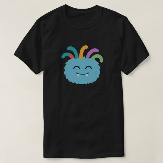 Yarnaby the Fuzzy Monster - Niedlicher Regenbogen T-Shirt (Design vorne)