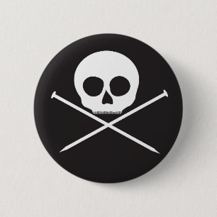 YarnCore Schädel-und Kreuz-Nadeln Button