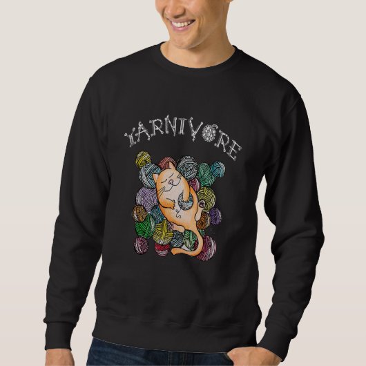 yarnivore cat sweatshirt (Vorderseite)