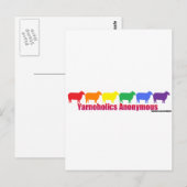 Yarnoholics Anonymous Rainbow Sheep Postkarte (Vorne/Hinten)