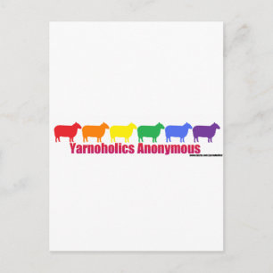 Yarnoholics Anonymous Rainbow Sheep Postkarte