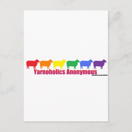 Yarnoholics Anonymous Rainbow Sheep Postkarte (Vorderseite)