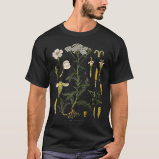 Yarrow Blume Vintag Floral Botanischer Botanik Ill T-Shirt