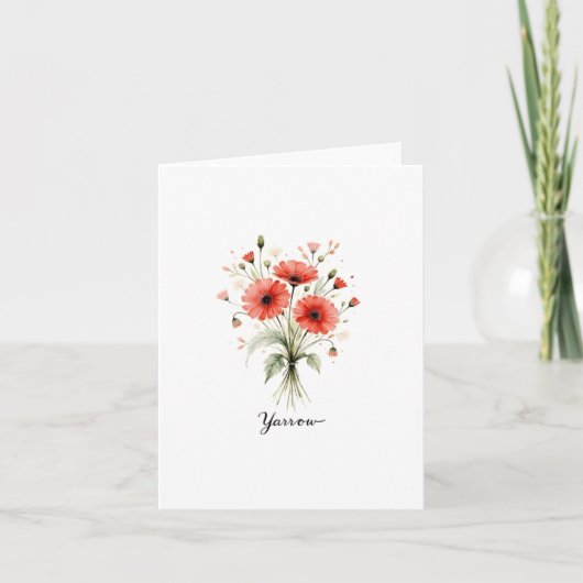 Yarrow Floral Blank Note Card (Vorderseite)