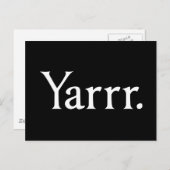 Yarrr Pirate Postkarte (Vorne/Hinten)