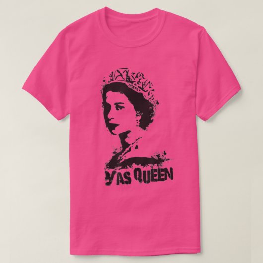 YAS QUEEN England Tribute British Royal Funny Q T-Shirt (Design vorne)
