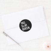 Yas Slay Queen White Print Stickers (Umschlag)