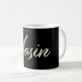 Yasin Name whitegold Tasse Teetasse Kaffeetasse (VorderseiteRechts)