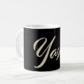 Yasin Name whitegold Tasse Teetasse Kaffeetasse (Vorderseite Links)