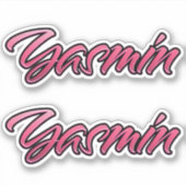 Yasmin faded pink Aufkleber Sticker Stickerset (Vorderseite)