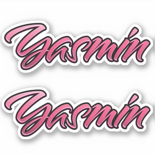 Yasmin faded pink Aufkleber Sticker Stickerset (Vorderseite)