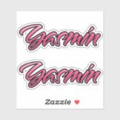Yasmin faded pink Aufkleber Sticker Stickerset (Blatt)