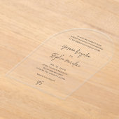 Yasmin Moderne Elegante Hochzeit Acryleinladungen (Ablage )