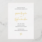 Yasmin Moderne Hochzeit Save the Date Folieneinladung (Vorderseite)