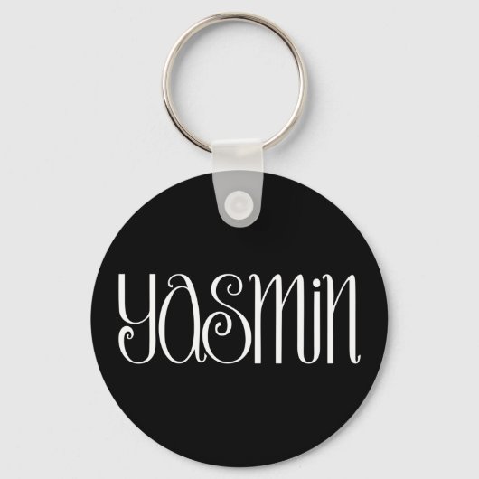 Yasmin white Keyring Schlüsselanhänger (Vorderseite)