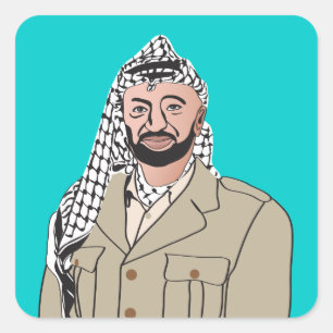 Yasser Arafat   ياسرعرفات Quadratischer Aufkleber