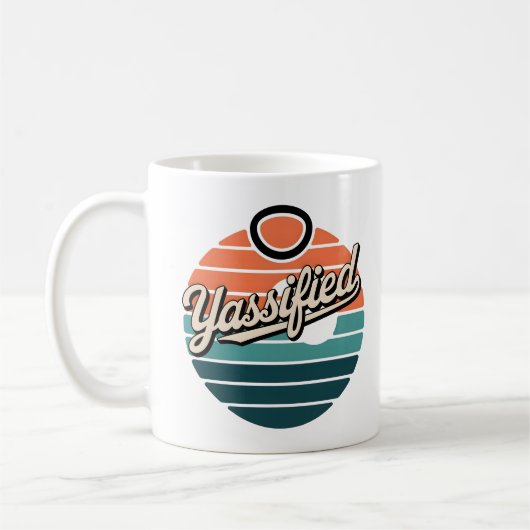 Yassified Retro Sunset Kaffeetasse (Links)