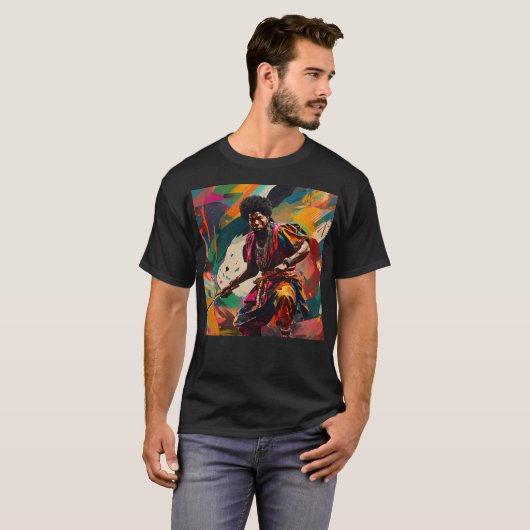 Yasuke African Samurai Warrior Abstrakt T-Shirt (Vorne ganz)