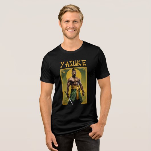 Yasuke Black Samurai Martial Arts Geschenk Tri-Blend Shirt (Vorderseite voll)