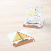 Yatch Rechteckiger Pappuntersetzer (Vor Ort)