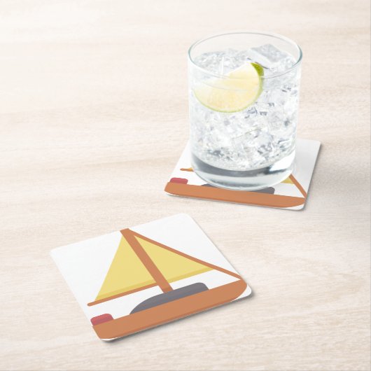 Yatch Rechteckiger Pappuntersetzer (Vor Ort)