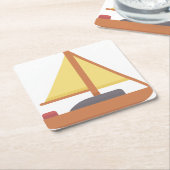 Yatch Rechteckiger Pappuntersetzer (angewinkelt)