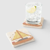 Yatch Steinuntersetzer (Seitenansicht)