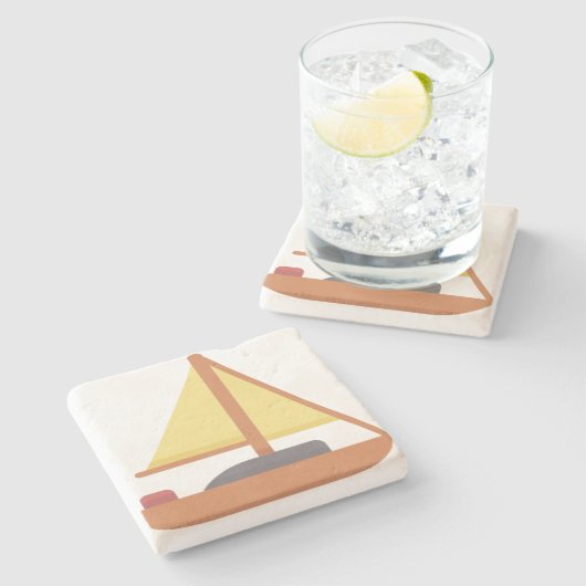 Yatch Steinuntersetzer (Seitenansicht)