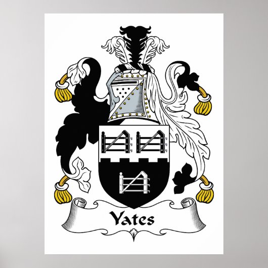 Yates Familienwappen Poster (Vorne)