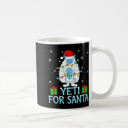 Yati For Santa Xmas Lights Yeti Christmas Kaffeetasse (Rechts)