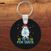 Yati For Santa Xmas Lights Yeti Christmas Schlüsselanhänger (Vorderseite)