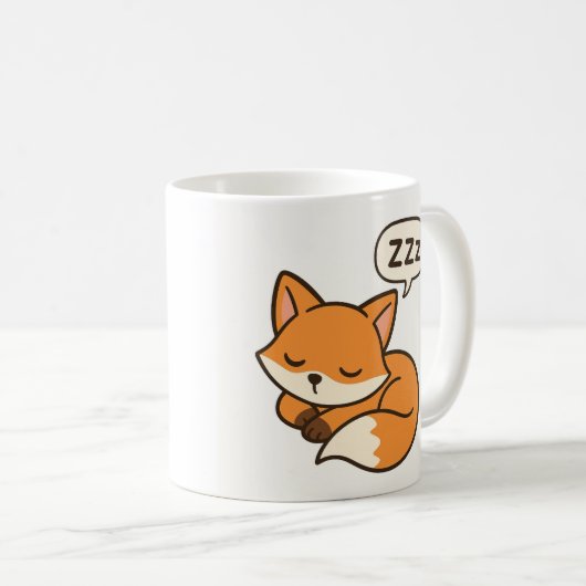 Yawning and sleeping fox mug kaffeetasse (VorderseiteRechts)
