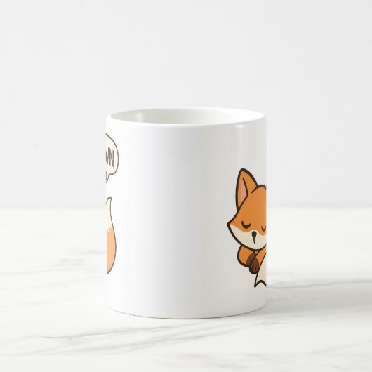 Yawning and sleeping fox mug kaffeetasse (Mittel)