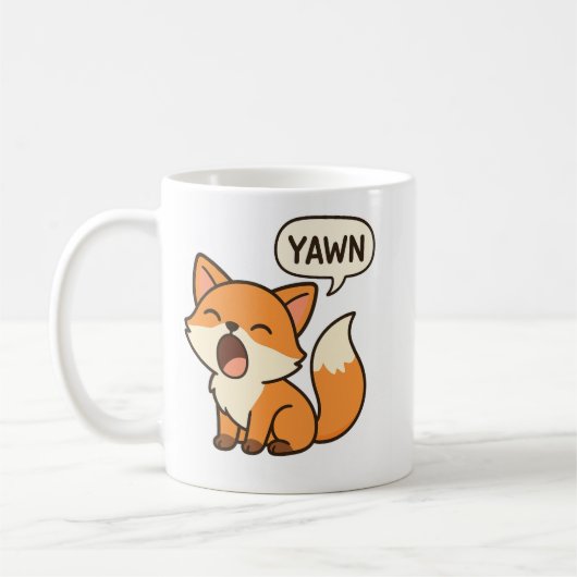 Yawning and sleeping fox mug kaffeetasse (Links)