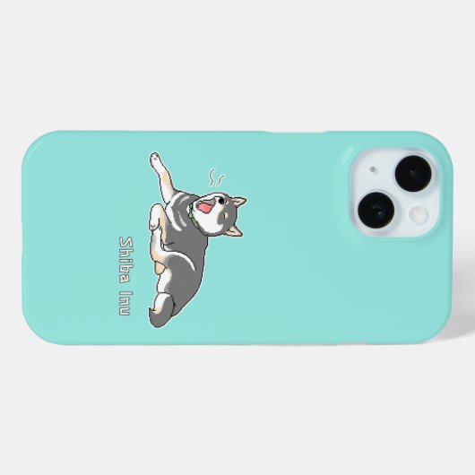 Yawning Black & Tan Shiba Inu Pixart Case-Mate iPhone Hülle (Rückseite (Horizontal))
