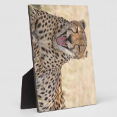 Yawning Cheetah Fotoplatte (Seite)
