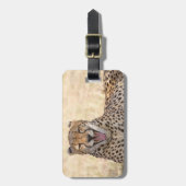 Yawning Cheetah Gepäckanhänger (Vorderseite vertikal)