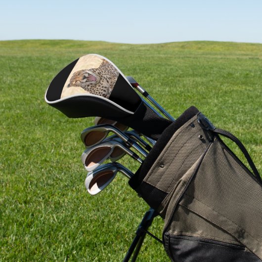 Yawning Cheetah Golf Headcover (In SItu)