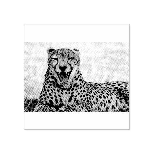 Yawning Cheetah Gummistempel (Prägung)