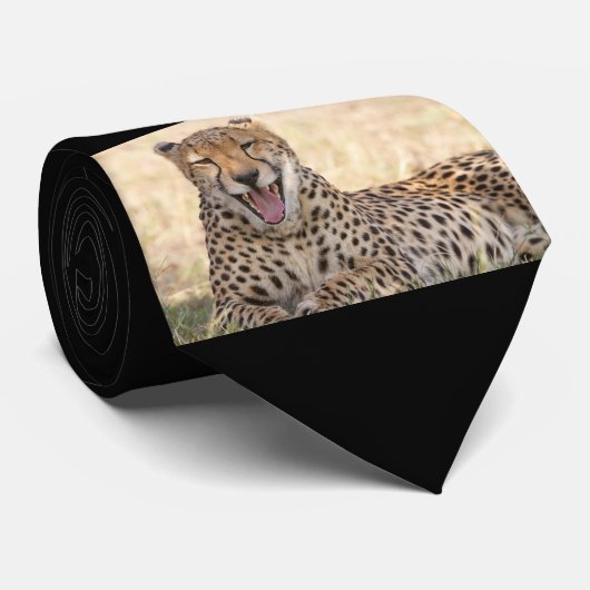 Yawning Cheetah Krawatte (Gerollt)